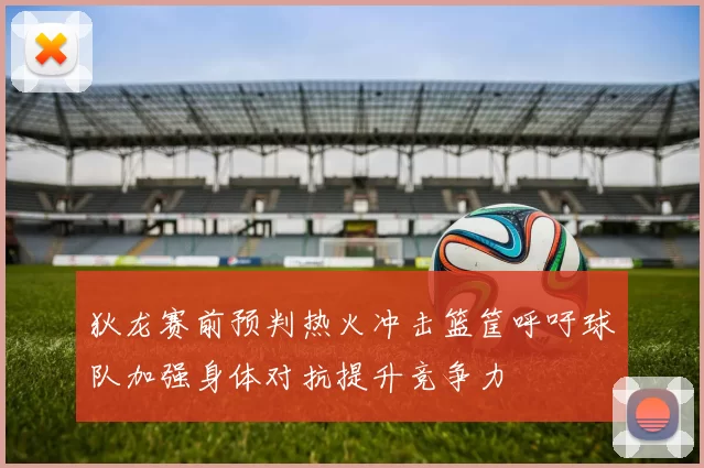 狄龙赛前预判热火冲击篮筐呼吁球队加强身体对抗提升竞争力